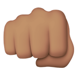 Oncoming Fist Emoji with Medium Skin Tone, Apple style