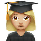 Woman Student Emoji with Medium-Light Skin Tone, Apple style