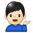 Man Tipping Hand Emoji with Light Skin Tone, Samsung style