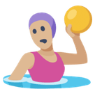 Woman Playing Water Polo Emoji with Medium-Light Skin Tone, Facebook style