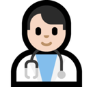 Man Health Worker Emoji with Light Skin Tone, Microsoft style
