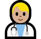 Man Health Worker Emoji with Medium-Light Skin Tone, Microsoft style