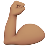 Flexed Biceps Emoji with Medium Skin Tone, Apple style