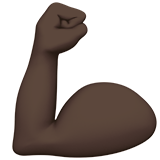 Flexed Biceps Emoji with Dark Skin Tone, Apple style