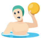 Man Playing Water Polo Emoji with Light Skin Tone, Facebook style