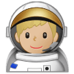 Man Astronaut Emoji with Medium-Light Skin Tone, Samsung style