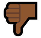 Thumbs Down Emoji with Medium-Dark Skin Tone, Microsoft style