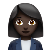 Woman Office Worker Emoji with Dark Skin Tone, Apple style