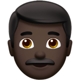 Man Emoji with Dark Skin Tone, Apple style