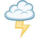 Cloud with Lightning Emoji, Facebook style