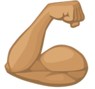Flexed Biceps Emoji with Medium Skin Tone, Facebook style