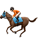 Horse Racing Emoji with Light Skin Tone, Apple style
