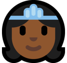 Princess Emoji with Medium-Dark Skin Tone, Microsoft style