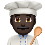 Man Cook Emoji with Dark Skin Tone, Apple style