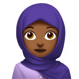 Woman with Headscarf Emoji with Medium-Dark Skin Tone, Apple style