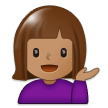 Woman Tipping Hand Emoji with Medium Skin Tone, Samsung style