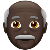 Old Man Emoji with Dark Skin Tone, Apple style