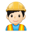 Man Construction Worker Emoji with Light Skin Tone, Samsung style
