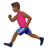 Man Running Emoji with Medium-Dark Skin Tone, Apple style