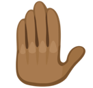 Raised Back of Hand Emoji with Medium-Dark Skin Tone, Facebook style