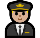 Man Pilot Emoji with Medium-Light Skin Tone, Microsoft style