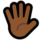 Hand with Fingers Splayed Emoji with Medium-Dark Skin Tone, Microsoft style