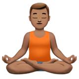 Man in Lotus Position Emoji with Medium Skin Tone, Apple style