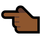 Backhand Index Pointing Left Emoji with Medium-Dark Skin Tone, Microsoft style