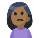 Person Frowning Emoji with Medium-Dark Skin Tone, Facebook style