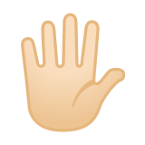 Hand with Fingers Splayed Emoji with Light Skin Tone, Google style