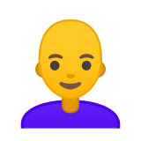 Woman: Bald Emoji, Google style