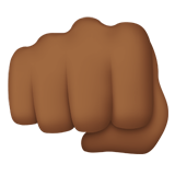 Oncoming Fist Emoji with Medium-Dark Skin Tone, Apple style