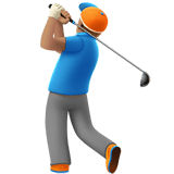 Person Golfing Emoji with Medium Skin Tone, Apple style