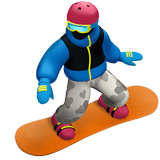Snowboarder Emoji with Medium-Dark Skin Tone, Apple style