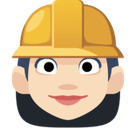 Woman Construction Worker Emoji with Light Skin Tone, Facebook style