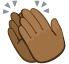 Clapping Hands Emoji with Medium-Dark Skin Tone, Facebook style