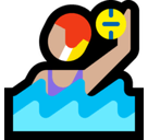 Woman Playing Water Polo Emoji with Medium-Light Skin Tone, Microsoft style