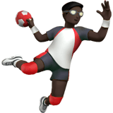 Man Playing Handball Emoji with Dark Skin Tone, Apple style