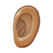 Ear Emoji with Medium Skin Tone, Samsung style