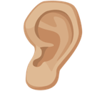 Ear Emoji with Medium-Light Skin Tone, Facebook style