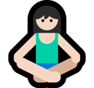 Person in Lotus Position Emoji with Light Skin Tone, Microsoft style