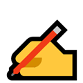 Writing Hand Emoji, Microsoft style