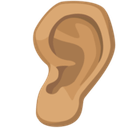 Ear Emoji with Medium Skin Tone, Facebook style
