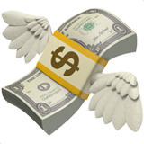 Money with Wings Emoji, Apple style