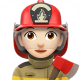 Woman Firefighter Emoji with Light Skin Tone, Apple style