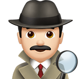 Man Detective Emoji with Light Skin Tone, Apple style