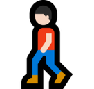 Man Walking Emoji with Light Skin Tone, Microsoft style