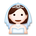 Bride with Veil Emoji with Light Skin Tone, LG style