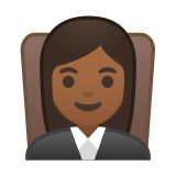 Woman Judge Emoji with Medium-Dark Skin Tone, Google style