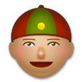 Man with Chinese Cap Emoji with Medium Skin Tone, LG style
